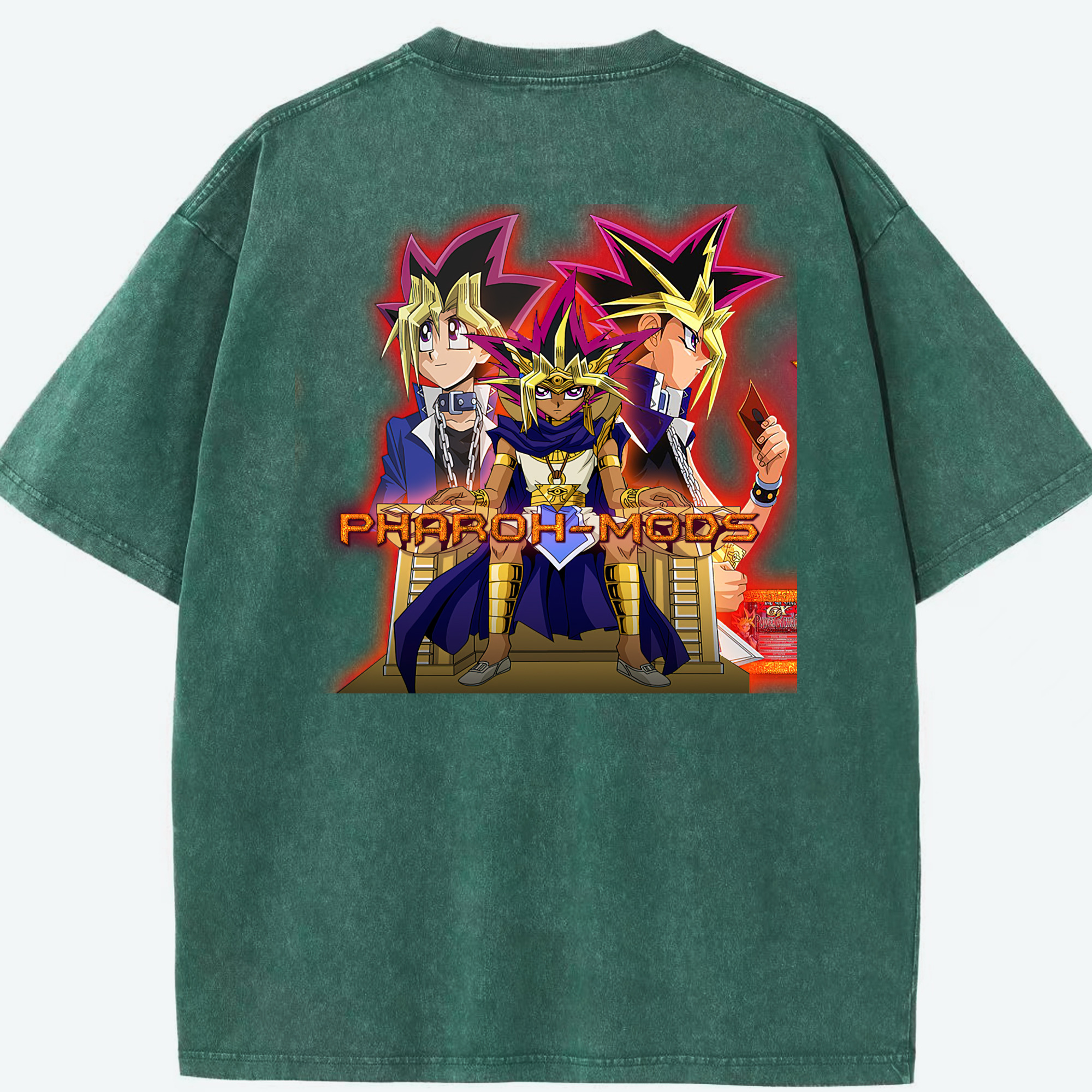 （画像用） 遊☆戯☆王 Yu-Gi-Oh! 綿100% ヴィンテージ風 半袖Tシャツ（背面プリント）